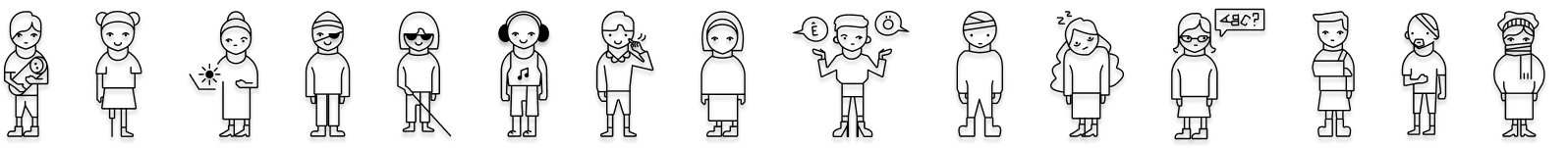 Diverse people icons